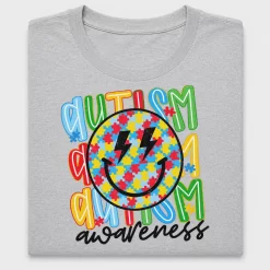 Autism Awareness Smiley Face DTF Transfer