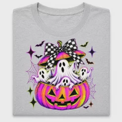 Neon Ghost Pumpkin DTF Transfer