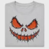 Stitched Spooky Face Pumpkin DTF Transfer