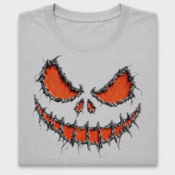 Stitched Spooky Face Pumpkin DTF Transfer