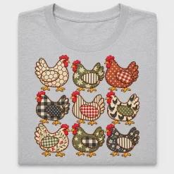 Patchwork Chicken DTF Transfer