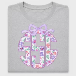 Floral Monogram Bow DTF Transfer