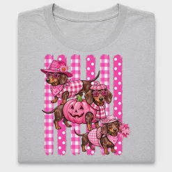 Preppy Pink Dachshund Halloween DTF Transfer
