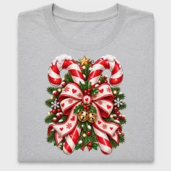 Christmas Candy Cane Bow DTF Transfer