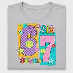 Six Seven Smiley Face DTF Transfer