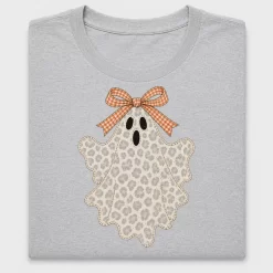 Retro Leopard Ghost with Bow DTF Transfer