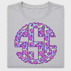 Neon Cheetah Print Initial DTF Transfer