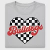 Retro Bulldogs Heart DTF Transfer