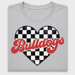 Retro Bulldogs Heart DTF Transfer
