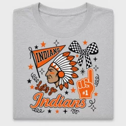 School Spirit Indians Mascot DTF Transfer