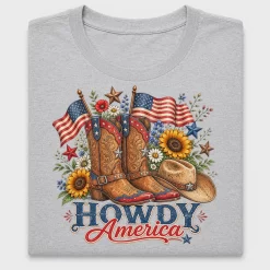 Howdy America Patriotic Western DTF Transfer