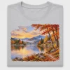 Autumn Lake Cabin DTF Transfer