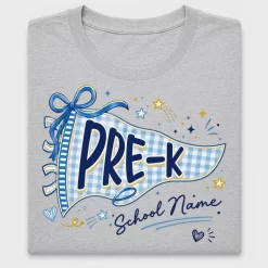 Pre-K Gingham Pennant DTF Transfer