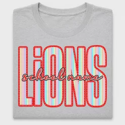 Neon Stripe School Name DTF Transfer