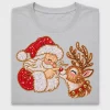 Santa Reindeer Rhinestone DTF Transfer