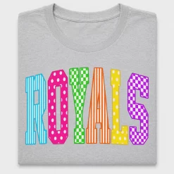 Colorful Varsity Royals DTF Transfer