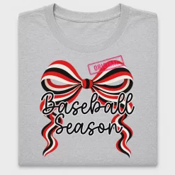Baseball Season Striped Bow DTF Transfer