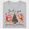 Just A Girl Who Loves Christmas DTF Transfer