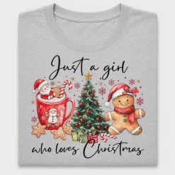 Just A Girl Who Loves Christmas DTF Transfer
