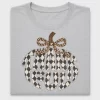 Thankful Pumpkin Checkered Bow DTF Transfer