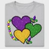 Mardi Gras Heart DTF Transfer