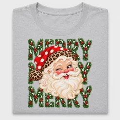 Retro Leopard Santa DTF Transfer
